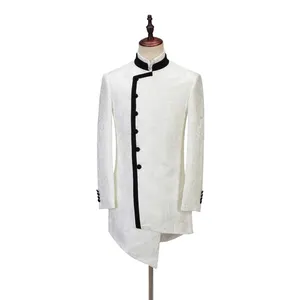 Fashion New Coat Latest MenのJacket Dinner Suit Long Blazer Suits Men用セット