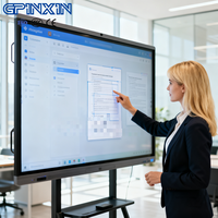 Pizarra Interactiva Táctil de 55, 65, 75 y 86 Pulgadas para Aula, Panel Plano Interactivo Android 4K de 85'' para Enseñanza y Escuela