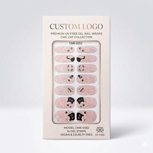 Bandes de vernis à ongles en gel Express UV Free, 22 bandes, motifs variés, style cœur automne français, sans lampe, imperméables, pour les vendeurs eBay - Product Image 1