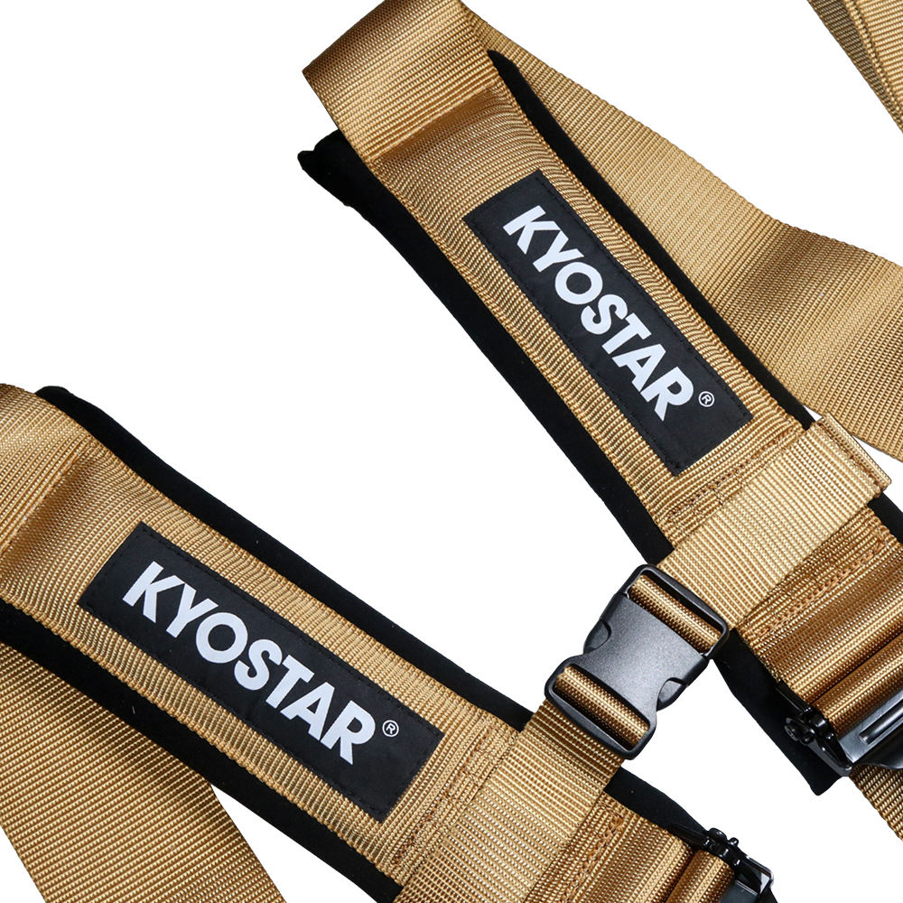 KYOSTAR ユニバーサルUTV 3インチストラップ ゴールドシートベルト 5点式レーシングシートベルト ハーネス メタルラッチ＆リンクロック付き|  Alibaba.com