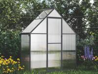 Serre en polycarbonate à 1 pétale personnalisable et écologique, revêtement en aluminium blanc en poudre, bonne isolation thermique pour les jardins