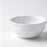 Bol à salade en porcelaine blanche avec poignées ergonomiques, design minimaliste émaillé, écologique, idéal pour les nouilles et le petit-déjeuner