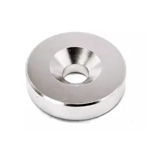 Good price n52 neodymium magnet super strong disc rare earth round countersunk hole magnet for industrial
