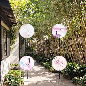 Abanico Redondo de Madera Antigua Translúcida y Sedosa, Estilo Ángel, Técnica de Bambú, Portátil, para Decoración del Hogar, Bodas y Regalos - Product Image 3