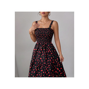Women's Floral Strappy <b>Long</b> Viscose Dress 125 Cm Cocktail Wear - Product Image 3