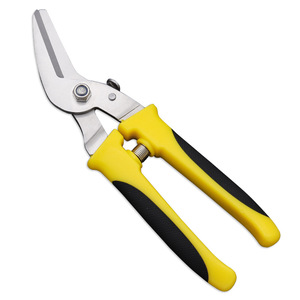 Bent Sheet Metal Shears Stainless Steel Yellow Industrial Multi Purpose Scissors For Wire Ducts - Product Image 3