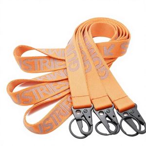 Wholesale Custom Souvenir Heavy Duty Thick Phone Neck Strap Outdoor Keychain Lanyards Nylon Grooved Jacquard Lanyard - Product Image 1