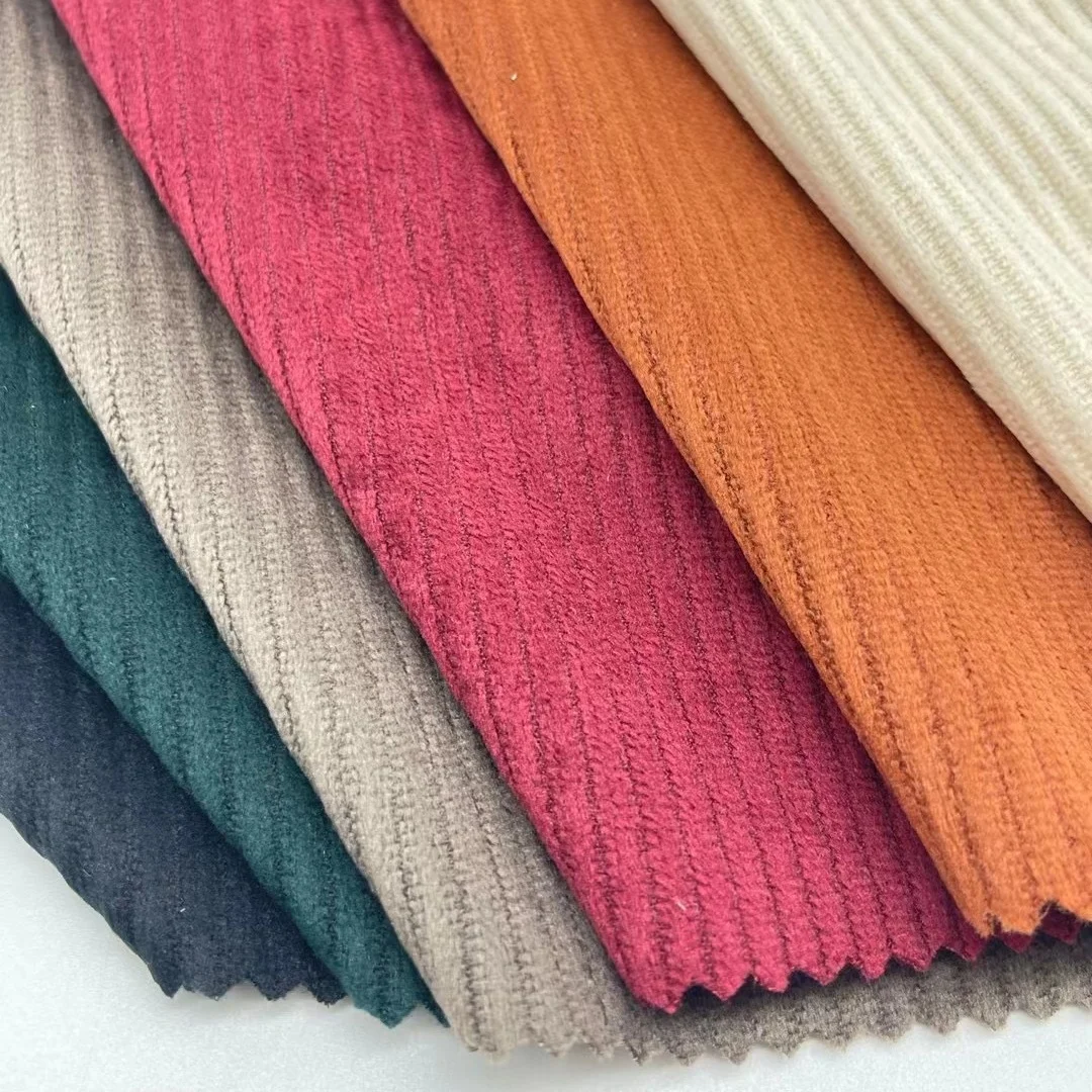 High quality in stock Manufacturer Breathable 100% polyester clothing corduroy fabric jacket