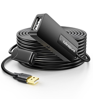 Câble d'extension USB 2.0 actif avec répéteur et amplificateur de signal, puce FE1.1S, idéal pour webcam, imprimante, caméra