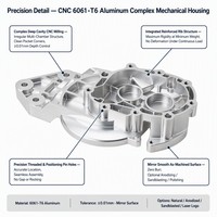Piezas de Aleación de Aluminio 6061 Fresadas por CNC de Alta Precisión para Carcasas de Motor, Orificios Roscados, Equipos Industriales y Robots
