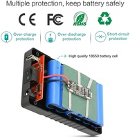 Batería de ion de litio recargable inteligente, alta calidad, 12V, 6000mAh, portátil, para luz LED, 18650