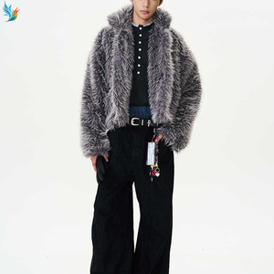 <span class=keywords><strong>Manteau</strong></span> <span class=keywords><strong>d</strong></span>'<span class=keywords><strong>hiver</strong></span> streetwear chaud <span class=keywords><strong>pour</strong></span> <span class=keywords><strong>homme</strong></span>, coupe oversize, en fausse fourrure grise, style shaggy, avec col montant, idéal <span class=keywords><strong>pour</strong></span> le quotidien - Product Image 5