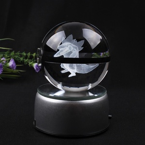 Boule en cristal K9 sculptée et gravée au laser avec base lumineuse USB pour cadeau de Noël - Product Image 6