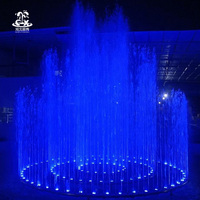 Fuente de Agua de Dos Niveles para Exteriores, Lámpara LED Colorida, Fuente de Acero Inoxidable para Paisajes, Decoración para Calles Comerciales y Parques