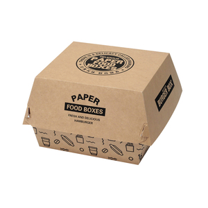 Custom disposable food grade kraft hamburger wrapping paper hamburger box