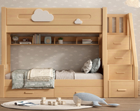 Meubles de chambre à coucher pour enfants, faciles à assembler, lit Double en bois massif