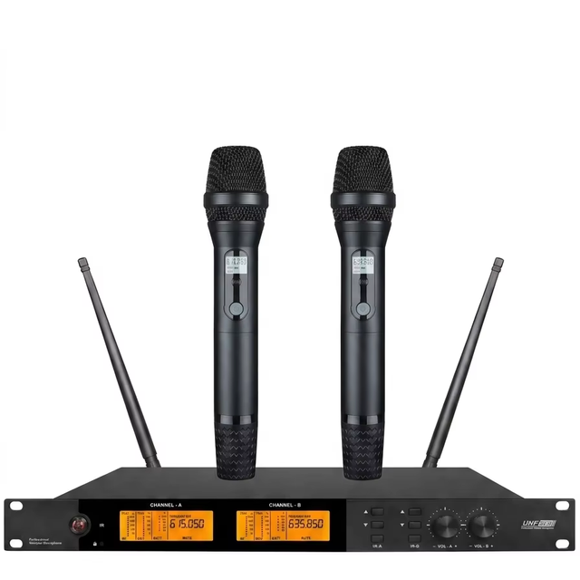 Fulinda KP-620 Dual-Channel UHF Wireless Microphone System for Professional Use