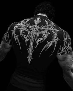 T-shirt pour homme imprimé sur le devant et le dos, motif Devil <span class=keywords><strong>Line</strong></span> Draft Spider, transfrontalier 2026, séchage rapide, vintage, manches courtes, été - Product Image 3