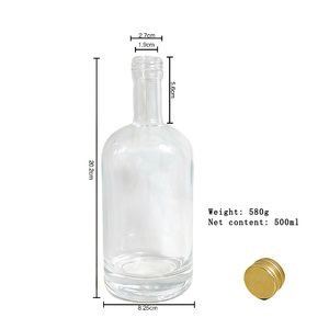 Botella de Licor de Vidrio Transparente de 500 ml <span class=keywords><strong>con</strong></span> Sellado de Corcho, Ecológica, Mate, <span class=keywords><strong>con</strong></span> Estampado en Caliente, para <span class=keywords><strong>Vodka</strong></span>, Whisky, Tequila, Ginebra, Ron, Brandy - Product Image 4