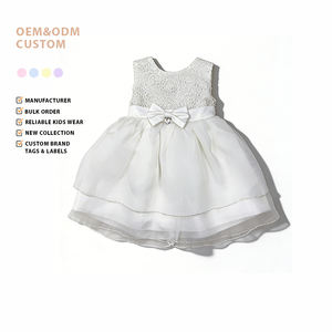 उच्च गुणवत्ता वाले बच्चे मीठे राजकुमारी पोशाक फीता धनुष पुफी तुले स्कर्ट बैक जिपर जन्मदिन पार्टी - Product Image 1