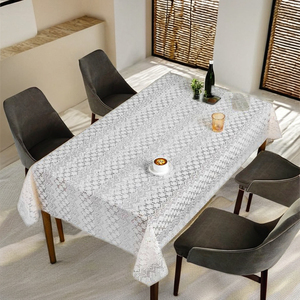Nappe de table <span class=keywords><strong>rectangulaire</strong></span> blanche de luxe en PVC imperméable pour hôtel, fête, mariage (vente en gros) - Product Image 1