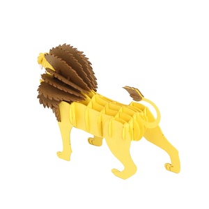 Modèle de puzzle en carton 3D <span class=keywords><strong>Lion</strong></span> DIY Animaux sauvages réalistes Kit de construction artisanal pour zoo, musée, <span class=keywords><strong>art</strong></span> et collection - Product Image 3