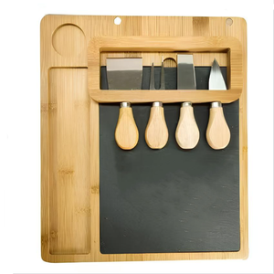 <span class=keywords><strong>Planche</strong></span> à découper en bambou avec couteau assorti en marbre, adaptée au <span class=keywords><strong>fromage</strong></span> Brie et au plateau de <span class=keywords><strong>jambon</strong></span> à la viande - Product Image 4