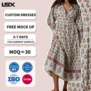 <span class=keywords><strong>Robe</strong></span> longue d'été décontractée personnalisée à imprimé floral, asymétrique à une épaule, coupe ample, style bustier, manches longues très élastiques, en dentelle - Product Image 1