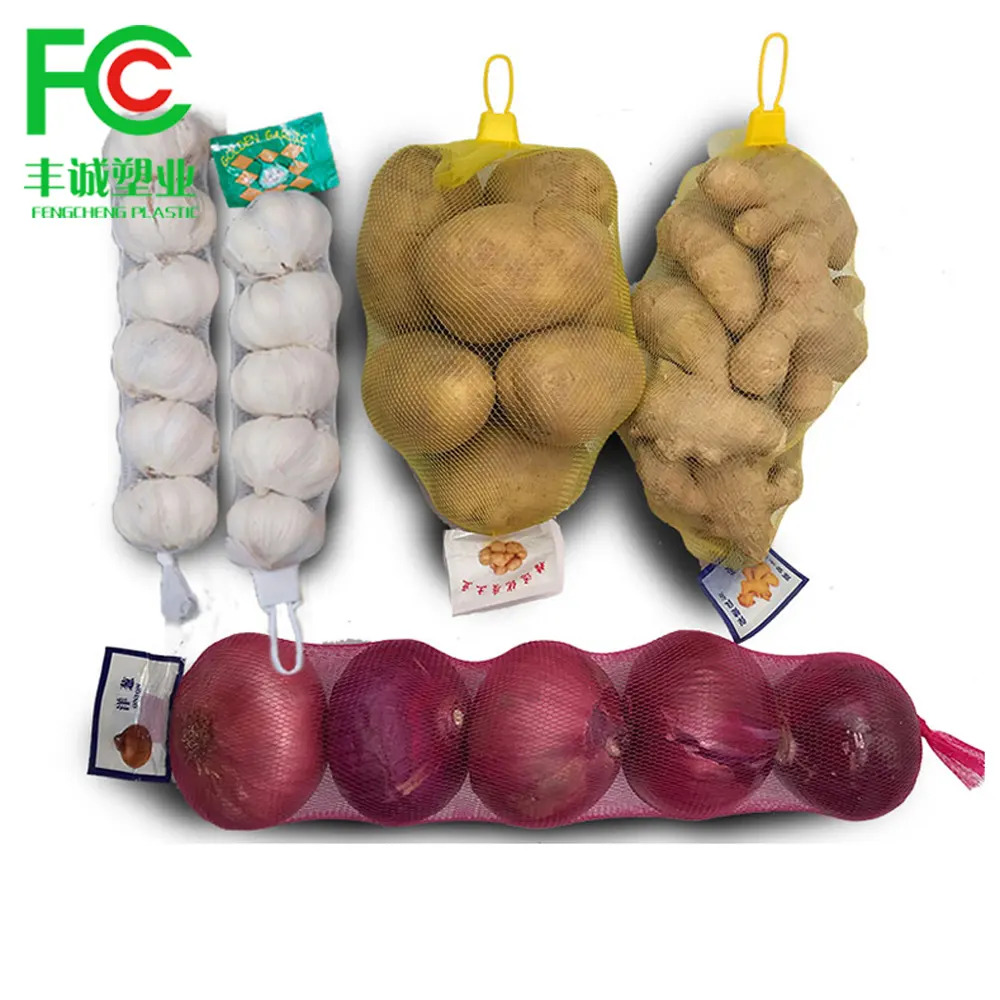 pe plastic mesh bag net for pack eggs Protective colorful fruit and vegetable plastic sleeve net