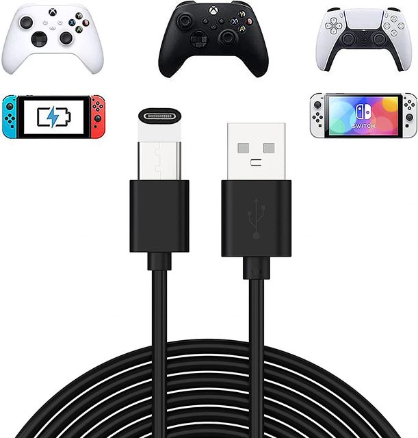 Charging Cable for PS5 Controller Charger Cable for Xbox Series X Data Charge Cable for Switch Lite USB-C Type C 1.8M