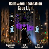 Projecteur LED Gobo 135 200W personnalisé pour Halloween, motifs dynamiques effrayants, lampe de projection publicitaire extérieure