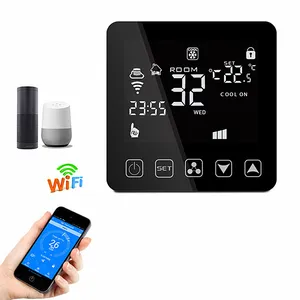 Bộ Điều Khiển Cuộn Dây Quạt Gia Đình Bộ Điều Nhiệt Thông Minh WiFi 7 Ngày Có Thể Lập Trình Màn Hình Cảm Ứng Alexa Nest Bộ Điều Nhiệt