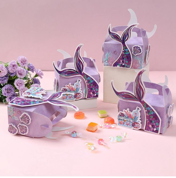 Mermaid Theme Birthday Candy Box Gift Boxes Birthday Party Decorations ...