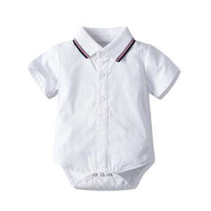 Vêtements pour bébé nouveau-né d'été, chemise à manches courtes, barboteuse, <span class=keywords><strong>ensemble</strong></span> de vêtements pour tout-petit garçon - Product Image 4