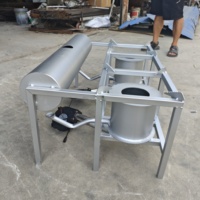 Réchaud de camping extérieur en acier inoxydable avec régulateur de vitesse, souffleur d'air et brûleur à huile usagée pour la cuisson en extérieur et l'équipement de décongélation