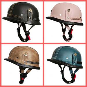 Casco de Motocicleta Estilo Retro Alemán, de Cuero, Hecho a Mano, para Hombre y Mujer, para las Cuatro Estaciones - Product Image 2