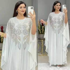 Abaya Dubái Turquía Islámica Musulmana, Vestido Africano Oversize con Apliques para Mujer, Chiffon Boubou <span class=keywords><strong>Ankara</strong></span> Dashiki Poliéster de Alta Calidad 2 - Product Image 5