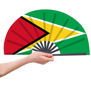 Abanicos Plegables de Bambú con la Bandera de Guyana al por Mayor, Abanico de Mano para Carnaval, Boda, Festival, Fiesta, Agencia de Viajes - Product Image 4