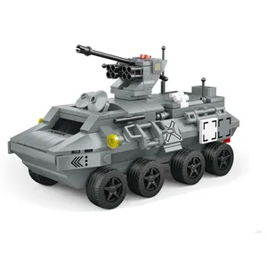 2023 Educational toys DIY mini assembly bricks missile vehicle chariot warcraft military transportation model building blocks