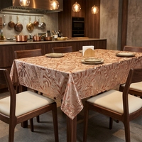 Nappe semi-circulaire en plastique imprimée, résistante à la chaleur, écologique, imperméable, anti-taches et durable pour restaurants et mariages