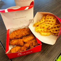 Boîte de chips de poulet frit d'emballage alimentaire à emporter frites jetables Burger poulet boîte à emporter boîtes en carton de poulet frit personnalisées