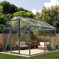 Serre de jardin moderne en métal et aluminium avec verre trempé, imperméable, facile à assembler, pour la maison, la cour, les mariages, le camping