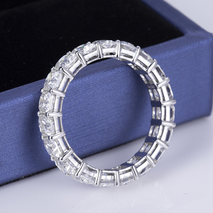 Месси драгоценные камни MS-483 из белого золота 18 карат ювелирные изделия огранка «Радиант» льдом Муассанит eterniry кольцо - Product Image 3