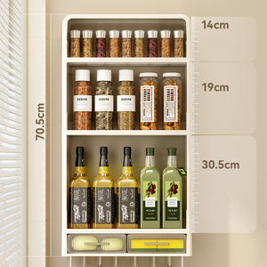 Estanterí<span class=keywords><strong>a</strong></span> de pared para cocina al por mayor, estante de almacenamiento doméstico sin perforaciones, caja de almacenamiento multifuncional para suministros de condimentos - Product Image 4