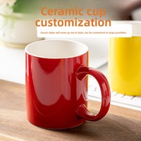 Mug en céramique à logo personnalisé de couleur unie, design classique, tasse à café et à lait pour cadeaux d'affaires