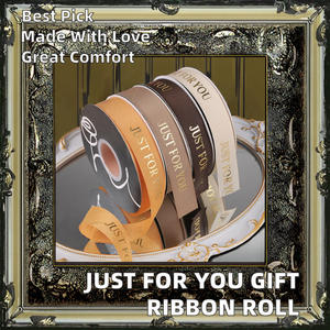 Cinta de Raso Grosgrain de 2.5cm*50Y con Estampado en Caliente, Ideal para Decoración de Cajas de Regalo y Flores para Bodas - Product Image 2