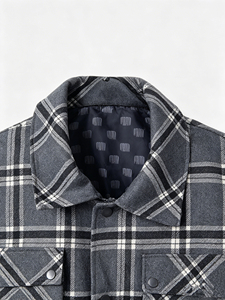 Giacche Invernali da Uomo con Logo Frontale e Bottoni, Camicie Casual a Quadri Taglia XL, Traspiranti e Antivento - Product Image 5