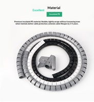 Protector de Cables en Espiral Flexible, Organizador de Cables Ajustable, Funda para Gestión de Cables, Clips para Cables de Alimentación