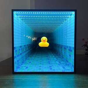 Boîte à lumière miroir à bande LED personnalisée, boîte à lumière miroir infini 3D, intérieur et extérieur pour la natation - Product Image 1