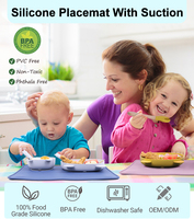Nouveaux produits personnalisés : Tapis de table en silicone pour bébés et tout-petits, tapis d'alimentation en silicone à ventouse pour bébé, tapis de table en silicone pour bébé